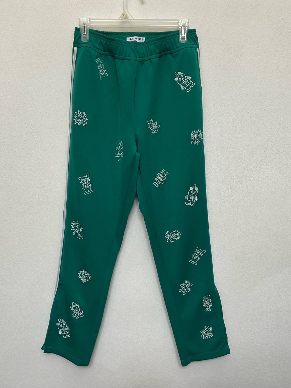 Vic Garcia A Dreamer's Reality Green, White Embroidered Track Pants Size M
